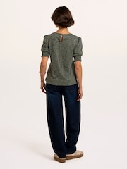 Brakeburn Barbe Printed Smocking Cuff Detail T-Shirt - Image 2 sur 6