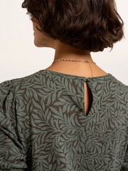 Brakeburn Barbe Printed Smocking Cuff Detail T-Shirt - Image 6 sur 6