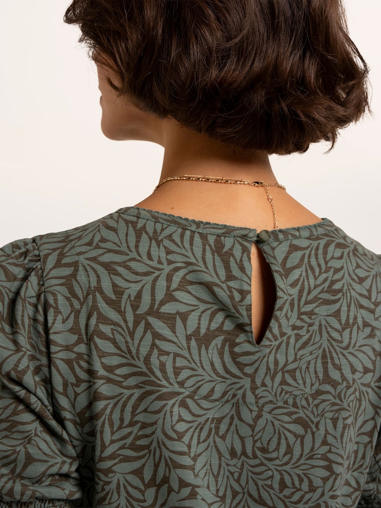 Brakeburn Barbe Printed Smocking Cuff Detail T-Shirt - Image 6 sur 6