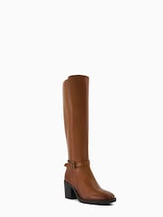 Dune London Natural Trance Buckle Heeled Knee High Boots - Image 4 of 6