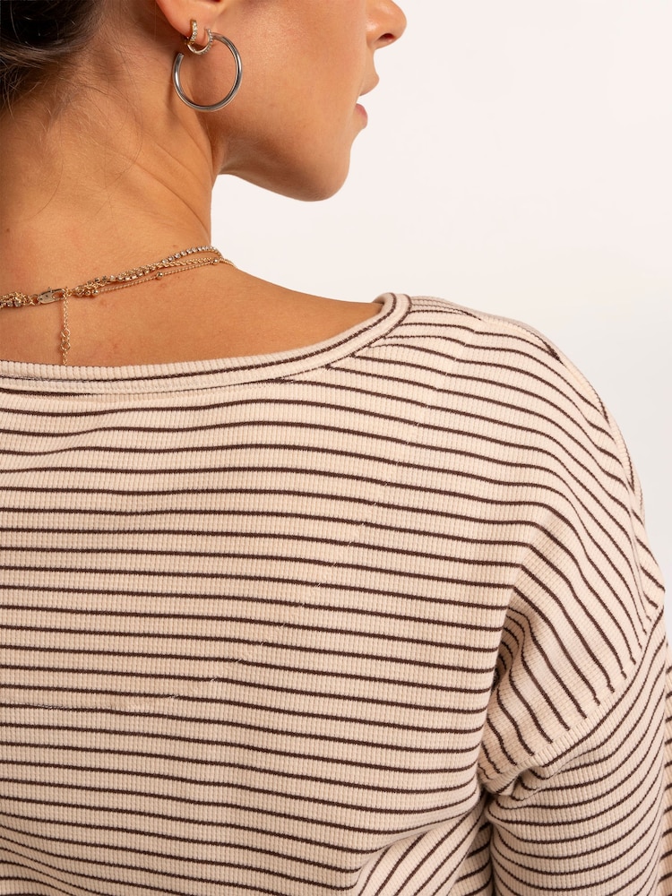 Brakeburn Bolderwood Waffle Stripe Long Sleeve T-Shirt - Image 6 sur 6
