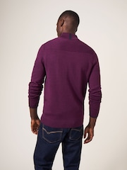 White Stuff Purple Newport Merino Funnel Jumper - Image 2 of 6