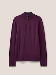 White Stuff Purple Newport Merino Funnel Jumper - Image 5 of 6