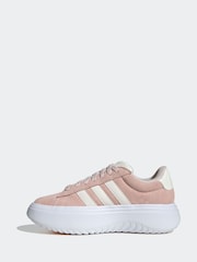 adidas Pink Grand Court Platform Suede Shoes - Image 2 of 8