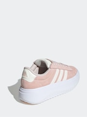 adidas Pink Grand Court Platform Suede Shoes - Image 4 of 8