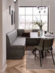 Monza Faux Leather Dark Grey Diamond Quilt Anderson Storage Right Hand Corner Dining Bench - Image 1 of 4