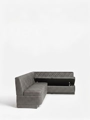 Monza Faux Leather Dark Grey Diamond Quilt Anderson Storage Right Hand Corner Dining Bench - Image 3 of 4