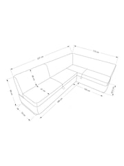 Monza Faux Leather Dark Grey Diamond Quilt Anderson Storage Right Hand Corner Dining Bench - Image 4 of 4