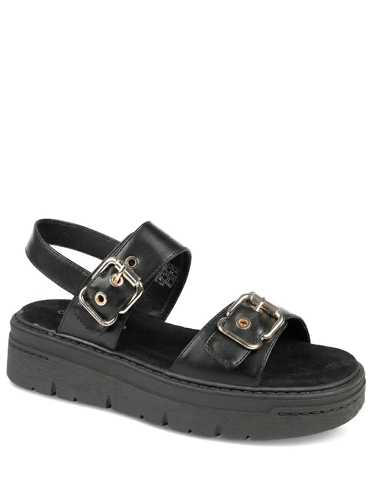 Pavers Black Bellissimo Adjustable Buckled Sandals - Image 1 of 5
