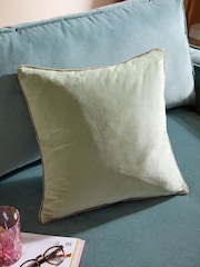 Furn Eucalyptus/Natural Meridian Velvet 45 x 45cm Cushion Cover - Image 1 of 6