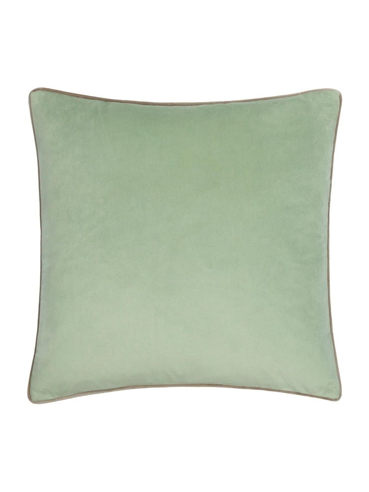 Furn Eucalyptus/Natural Meridian Velvet 45 x 45cm Cushion Cover - Image 2 of 6 Furn Eucalyptus/Natural Meridian Velvet 45 x 45cm Cushion Cover - Image 2 of 6