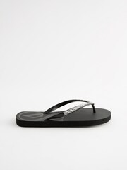 Victoria's Secret Black Diamanté Flip Flops - Image 2 of 5