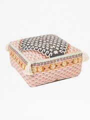 French Connection Pink Poppy Field Pouffe - Image 1 of 3