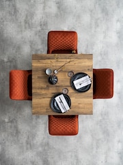 Dark Bronx Oak Effect 4 Seater Square Dining Table - Image 2 of 5