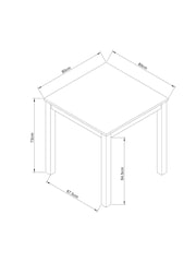 Dark Bronx Oak Effect 4 Seater Square Dining Table - Image 4 of 5