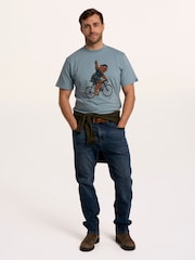 Blue Bear On A Bike - Brakeburn Printed Cotton T-Shirt - Bild 2 av 5