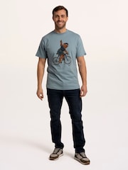 Blue Bear On A Bike - Brakeburn Printed Cotton T-Shirt - Bild 3 av 5