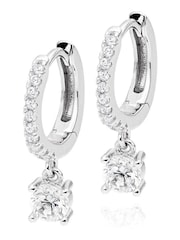 Beaverbrooks Sterling Silver Cubic Zirconia Hoop Earrings - Image 1 of 3