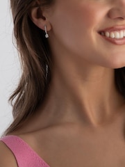 Beaverbrooks Sterling Silver Cubic Zirconia Hoop Earrings - Image 2 of 3