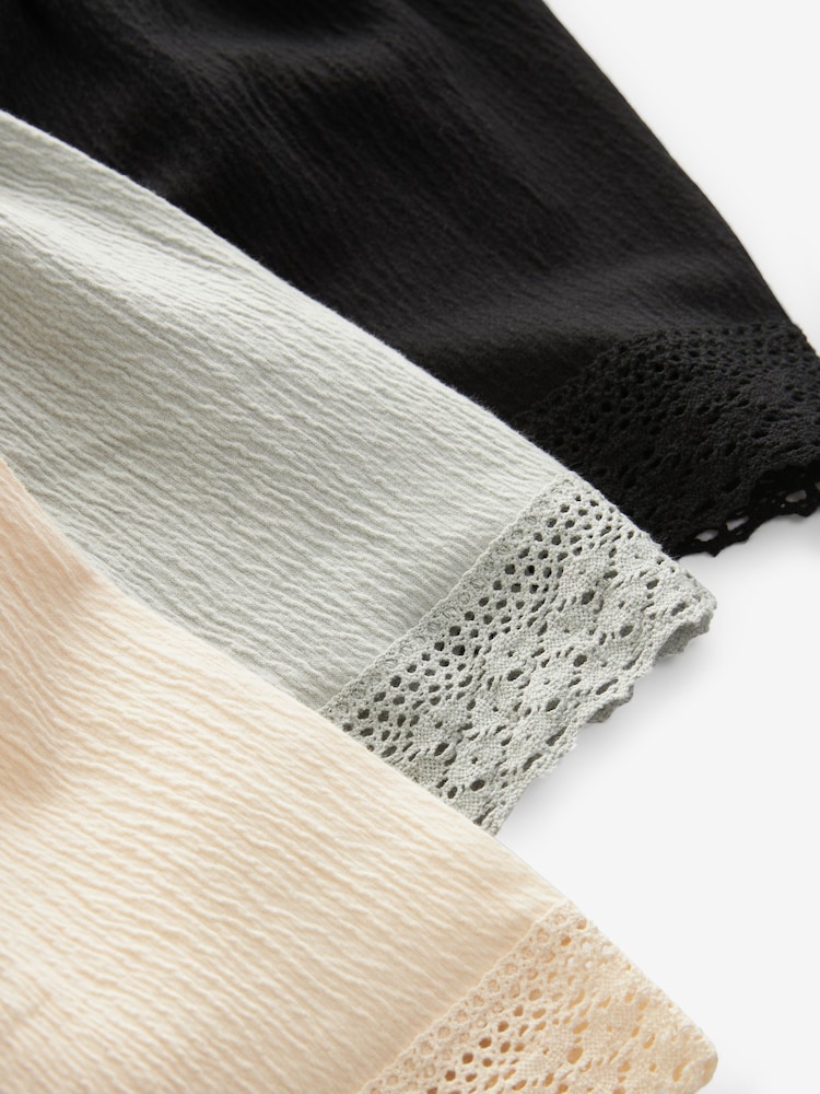 Mehrfarbig - Neutrale Shorts mit Lochstickerei 3er-Pack (3 bis 16 Jahre) - Bild 3 von 3