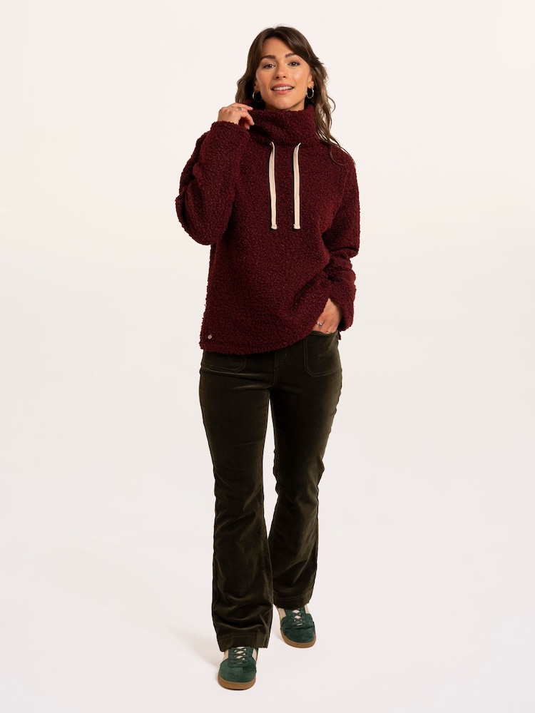 Brakeburn Brown Hatchet Boucle Cowl Neck Sweatshirt - Image 1 of 6 Brakeburn Brown Hatchet Boucle Cowl Neck Sweatshirt - Image 1 of 6