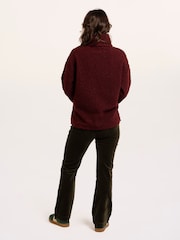 Brakeburn Brown Hatchet Boucle Cowl Neck Sweatshirt - Image 2 of 6