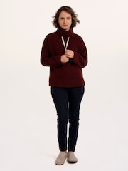 Brakeburn Brown Hatchet Boucle Cowl Neck Sweatshirt - Image 3 of 6