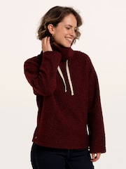 Brakeburn Brown Hatchet Boucle Cowl Neck Sweatshirt - Image 4 of 6