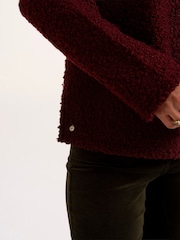 Brakeburn Brown Hatchet Boucle Cowl Neck Sweatshirt - Image 6 of 6