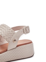 Moda in Pelle White Kaccia Leather Woven Detail Sandals - Image 4 of 4