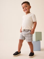 Grey Check Linen Blend Chino Shorts (3mths-7yrs) - Image 2 of 7