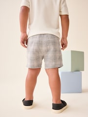 Grey Check Linen Blend Chino Shorts (3mths-7yrs) - Image 3 of 7