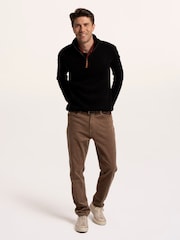 Brakeburn Blue Sloe 1/4 Zip Knitted Jumper - Image 1 of 6