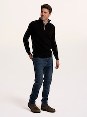 Brakeburn Blue Sloe 1/4 Zip Knitted Jumper - Image 3 of 6
