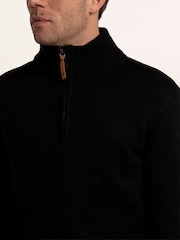 Brakeburn Blue Sloe 1/4 Zip Knitted Jumper - Image 4 of 6
