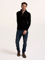 Brakeburn Blue Sloe 1/4 Zip Knitted Jumper - Image 5 of 6