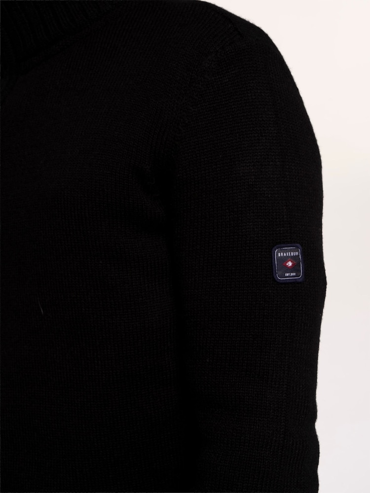 Brakeburn Blue Sloe 1/4 Zip Knitted Jumper - Image 6 of 6 Brakeburn Blue Sloe 1/4 Zip Knitted Jumper - Image 6 of 6