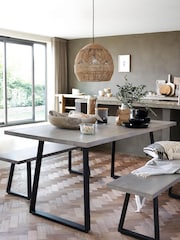 Grey Alma Mango Wood 6 Seater Dining Table - Image 1 of 5