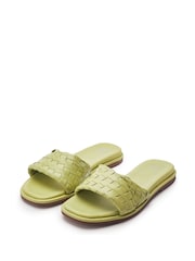 Verde - Moda in Pelle Papuci Jina cu detalii împletite din piele - Imaginea 2 din 4