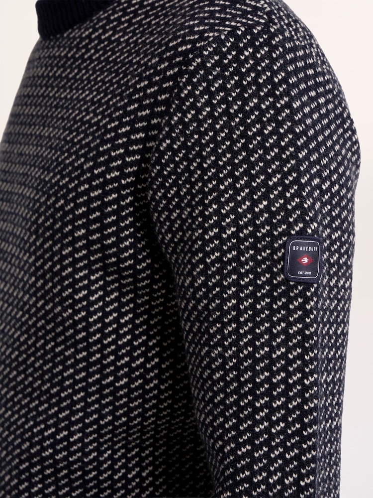 Brakeburn Blue Scandi Knitted Jumper - Image 6 of 6 Brakeburn Blue Scandi Knitted Jumper - Image 6 of 6