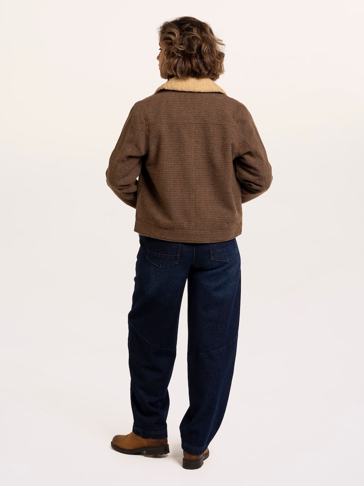 Brakeburn Brown Hemlock Faux Fur Collar Textured Coat - Image 2 of 6 Brakeburn Brown Hemlock Faux Fur Collar Textured Coat - Image 2 of 6