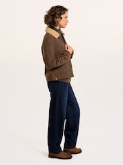 Brakeburn Brown Hemlock Faux Fur Collar Textured Coat - Image 3 of 6