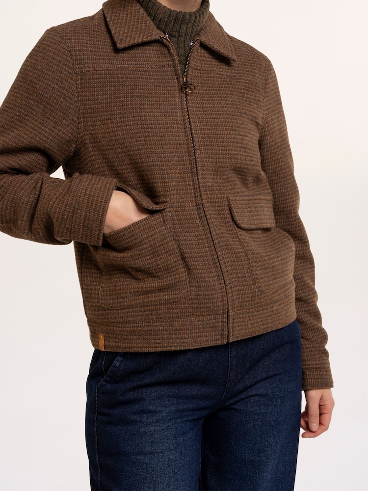 Brakeburn Brown Hemlock Faux Fur Collar Textured Coat - Image 6 of 6 Brakeburn Brown Hemlock Faux Fur Collar Textured Coat - Image 6 of 6