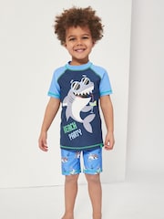 Harry Bear Blue Nautical Shark Boys Two Piece Swim Set - Image 1 of 4