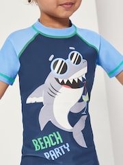 Harry Bear Blue Nautical Shark Boys Two Piece Swim Set - Image 3 of 4