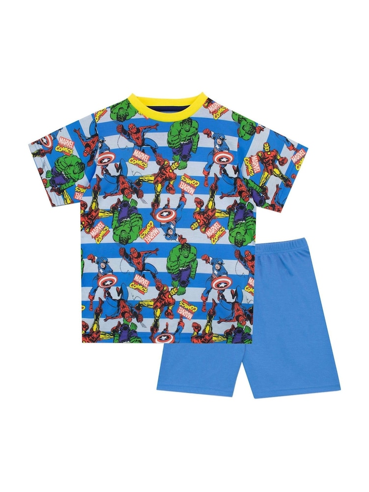 Character Blue Marvel Comics 2 Pack Short Pyjamas - Image 3 of 5