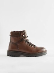 Brown Leather Hiker Style Boots - Image 2 of 6