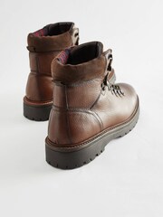 Brown Leather Hiker Style Boots - Image 4 of 6