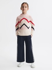 Reiss Pink Riley Knitted Zig-Zag Jumper - Image 3 of 6