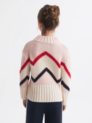 Reiss Pink Riley Knitted Zig-Zag Jumper - Image 5 of 6